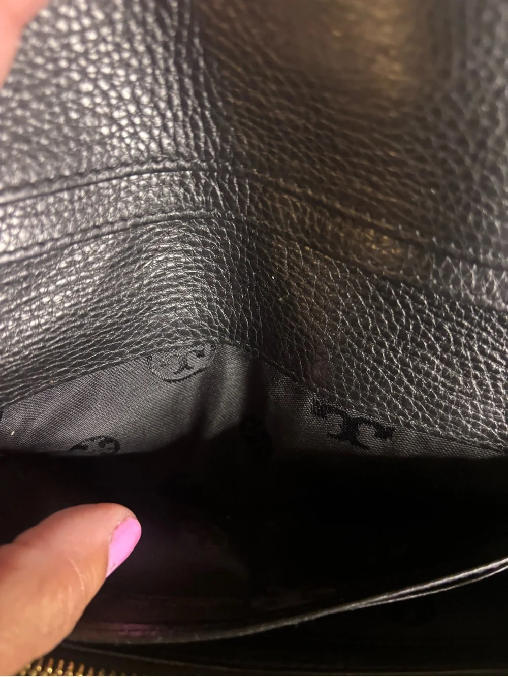 Tory Burch Black Leather Key & Card Holder Wallet
